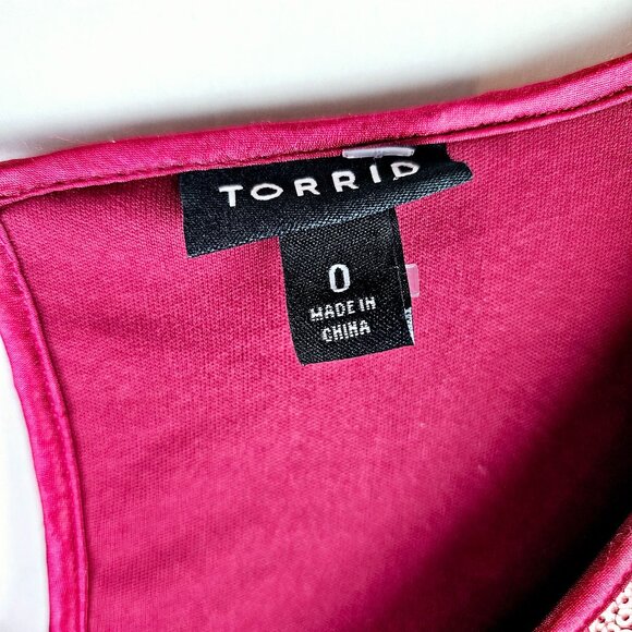 Torrid Red Full Sequin Cocktail Holiday Party Midi Skater Dress, Sz 0 - Picture 6 of 10